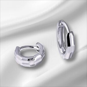 New 925 Sterling Silver Asymmetrical Latch Back Earrings